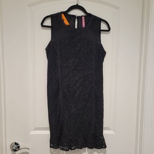 Carla Brocade Black Laced Sleeveless Dress Size 2 #654